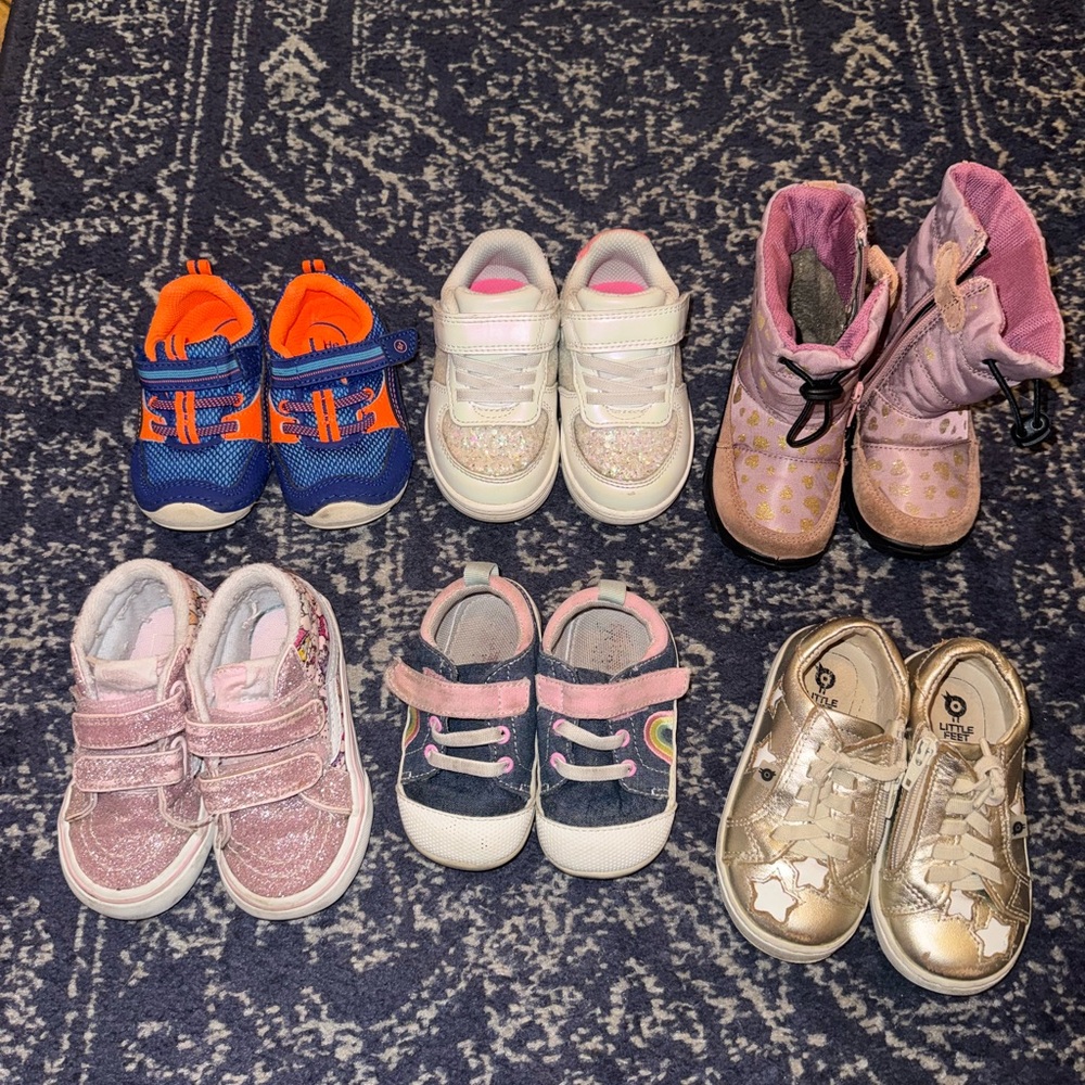 FIVE Pairs Toddler Girl’s Size 5 Shoes - See Kai Run, Stride Rite, Vans and more